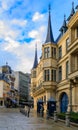 Grand Ducal Palace, residence of the Grand Duke, and people in the street in Luxembourg, UNESCO World Heritage Site