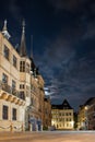 Grand Ducal Palace, residence of the Grand Duke, and people in the street in Luxembourg, UNESCO World Heritage Site