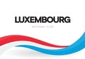 The Grand Duchy of Luxembourg waving flag banner. Luxembourish symbol poster. Luxembourg patriotic ribbon. National day