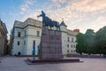 Grand Duke Gediminas statue seen on Katedros Square in Vilnius, Royalty Free Stock Photo