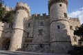 The grand entrance the famous Knights Grand Master Palace also known as Castello. Royalty Free Stock Photo