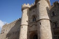 The grand entrance the famous Knights Grand Master Palace also known as Castello. Royalty Free Stock Photo