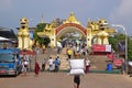 Grand entrance to Kyaiktiyo Pagoda at Mon State, Burma