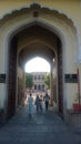 The grand entrance to the palace in Rajasthan