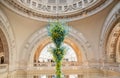 Grand entrance to Victoria and Albert Museum at South Kensington. Founded in 1852. Chandelier by Dale Chihulu