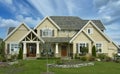 Grand Executive Mansion House Home Mansion Dwelling Residence Front Porch Cedar Roof Exterior Royalty Free Stock Photo