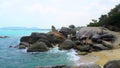 Amazing stones of Lamai beach Koh Samui Royalty Free Stock Photo