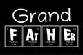 Grand Father Text as Periodic Table of Mendeleev Elements for printing on t-shirt, mug, any gift, for Father`s day or