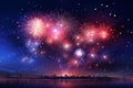 Grand fireworks display lighting up the night Royalty Free Stock Photo