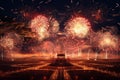 Grand fireworks display lighting up the night Royalty Free Stock Photo