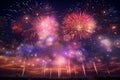 Grand fireworks display lighting up the night Royalty Free Stock Photo