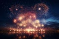 Grand fireworks display lighting up the night Royalty Free Stock Photo