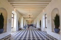 Grand gallery interior of Chenonceau castle in Loire valley, France