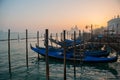 Grand ÃÂ¡hannel with gondolas at sunset, Venice, Italy. Royalty Free Stock Photo