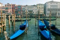 Grand ÃÂ¡hannel with gondolas, Venice, Italy. Royalty Free Stock Photo