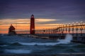 Grand Haven Lighthouse Royalty Free Stock Photo