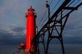 Grand Haven Lighthouse at Sunrise Royalty Free Stock Photo