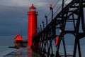 Grand Haven Lighthouse at Sunrise Royalty Free Stock Photo