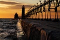 Grand Haven South Pierhead Lighthouse Royalty Free Stock Photo