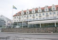 Grand Hotel front with Swedish flying flag