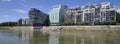 Grand Hotel River Park Bratislava and Danube river panorama, Slovakia