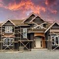 Grand House Home Dwelling Residence Under Construction Cedar Exterior Royalty Free Stock Photo