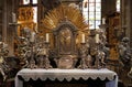 The grand interior of St. Vitus cathedral in Czech Republic, holy cross