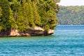 Grand Island shoreline at Pictured Rocks National Lakeshore, Michigan, USA Royalty Free Stock Photo