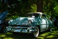 Grand Ledge, MI - July 8, 2017: Blue Chevy classic sedan 1940'S
