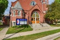 GRAND LEDGE, UNITED STATES - Jun 21, 2020: Handicap entrance for the First United Methodist Church Royalty Free Stock Photo