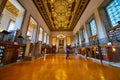 Grand Library Interior with Ornate Ceiling and Bookshelves, Indianapolis