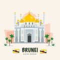 The grand mosque. landmark of brunei. ASEAN set -