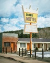 Grand Motel vintage sign on Route 66, Williams, Arizona Royalty Free Stock Photo