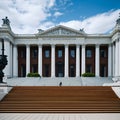 A grand neoclassical building with a majestic entrance Ai Generated Royalty Free Stock Photo