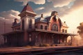 grand old train station, with exterior and interior elements preserved in their original state