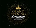 Grand open golden premium dark invitation banner design