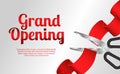 Grand opening cutting red ribbon luxury party celebration