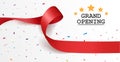 Grand opening background with red ribbon Royalty Free Stock Photo