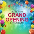 Grand Opening Card with Balloons Background. Vector Illustration Royalty Free Stock Photo