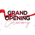 Grand Opening ceremony poster concept invitation. Grand opening event decoration party template