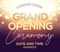 Grand Opening ceremony poster concept invitation. Grand opening event decoration party template