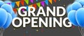 Grand Opening event invitation banner with balloons and confetti. Grand Opening poster template design Royalty Free Stock Photo