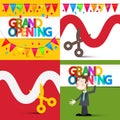 Grand Opening Flat Design Illustrations Set