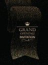 Grand opening invitation card with abstract ribbon