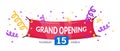 Grand opening label typography graphic design. Grand opening invitation