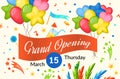 Grand opening label typography graphic design. Grand opening invitation