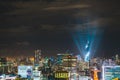 Grand opening lightshow event of Mahanakhon tower, the tallest building in Thailand