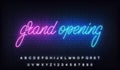 Grand opening. Neon glowing lettering billboard sign for opening ceremony Royalty Free Stock Photo