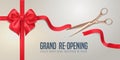 Grand opening or re opening vector banner, illustration.