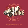 Grand opening or re-opening vector illustration, background with vintage plane Royalty Free Stock Photo